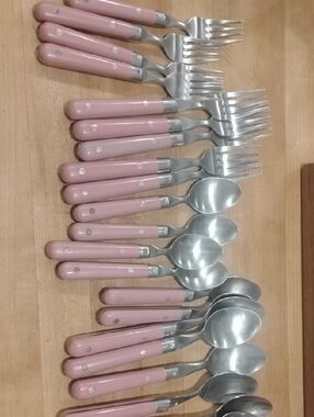 Pink Stainless Steel Flatware Set - Home Dining 21 Pc